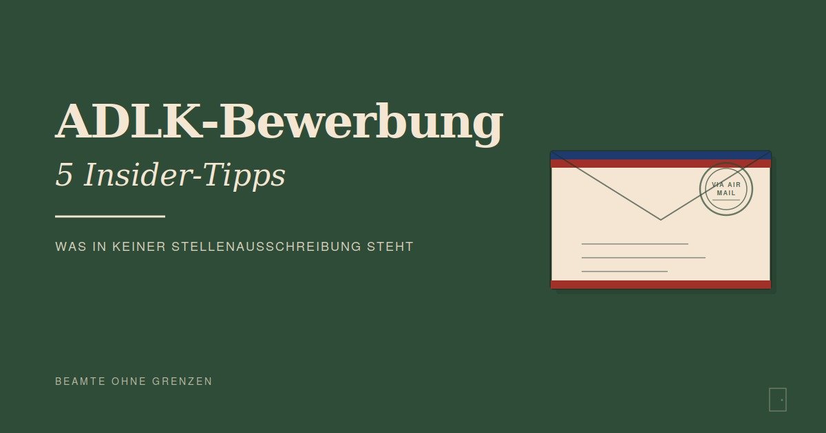 ADLK-Bewerbung als Briefumschlag mit Luftpost-Markierung